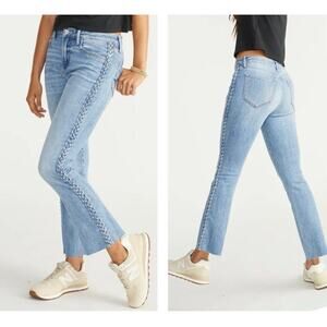 Driftwood Roxy Intertwined Braided Ankle Jeans Women's 28 Medium Wash Boho